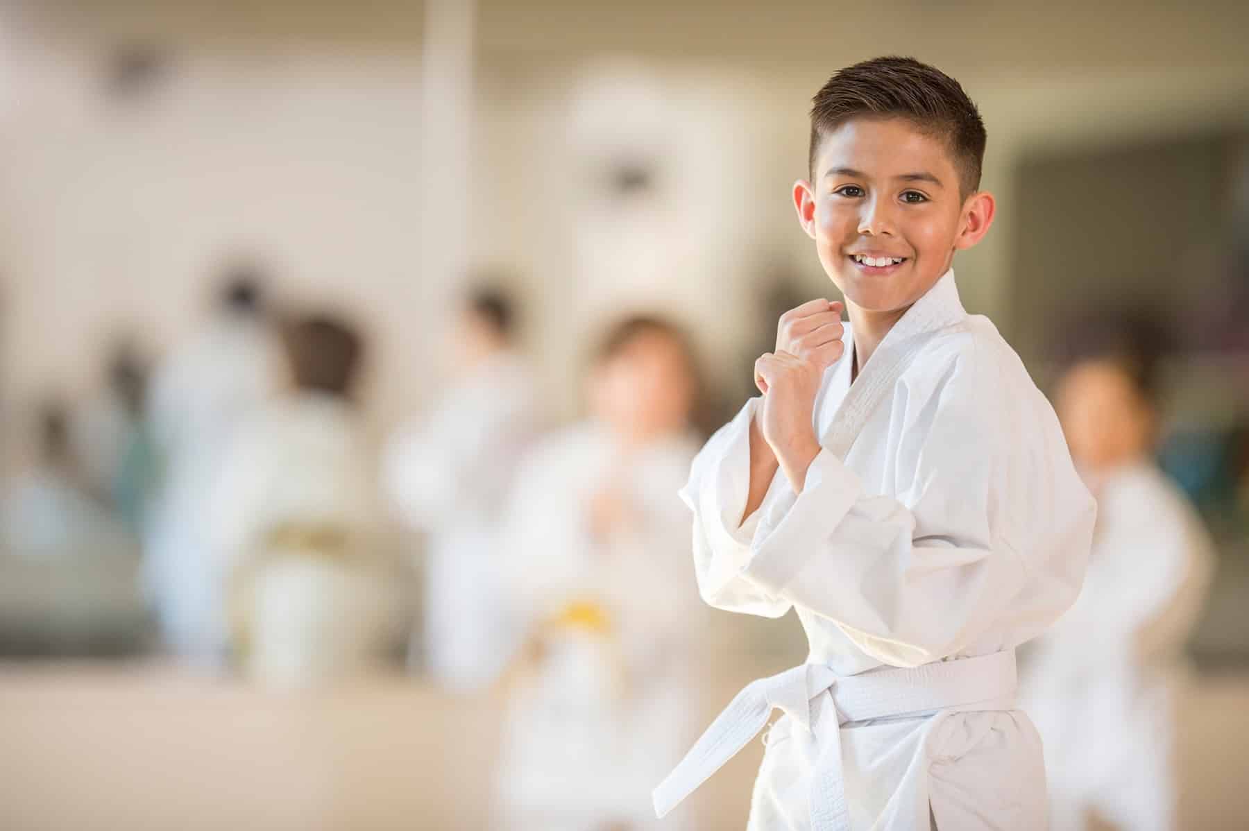Kids participating in children's martial arts class